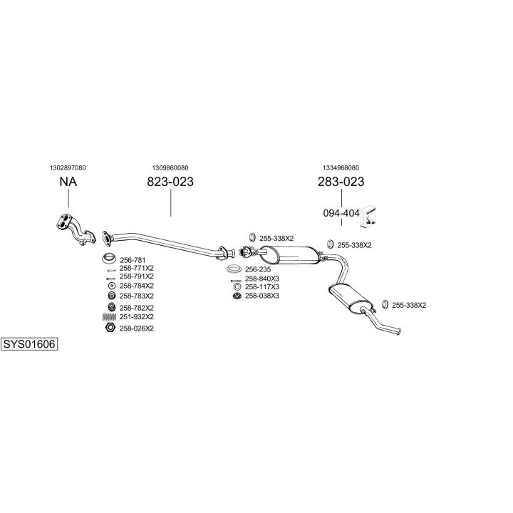 Išmetimo sistema BOSAL SYS01606