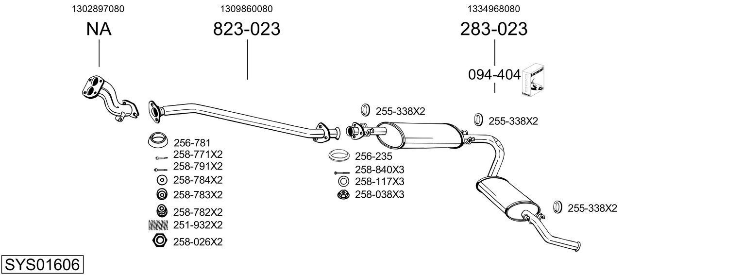 Išmetimo sistema BOSAL SYS01606