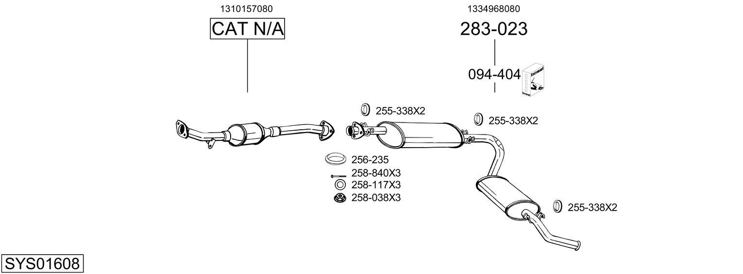 Išmetimo sistema BOSAL SYS01608