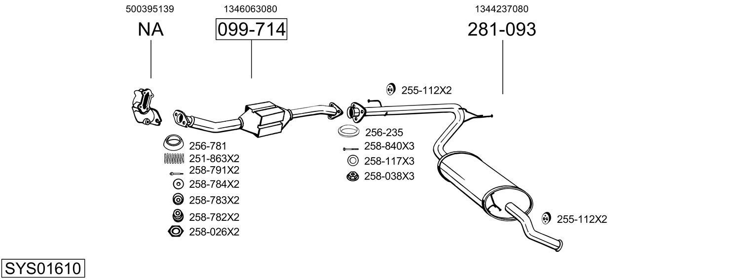 Išmetimo sistema BOSAL SYS01610