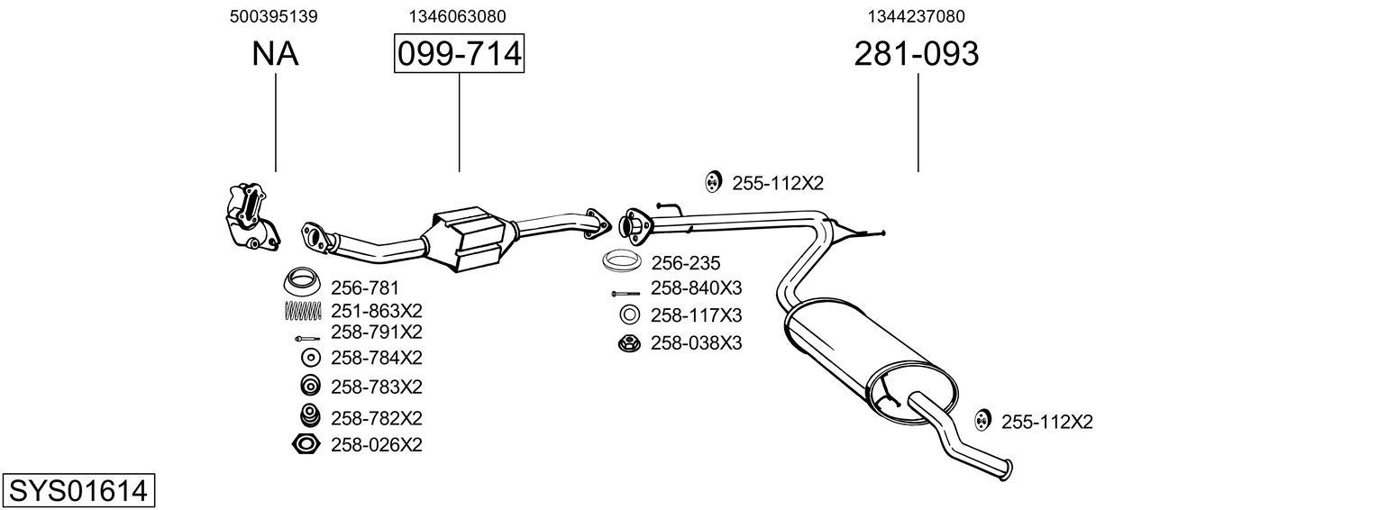 Išmetimo sistema BOSAL SYS01614