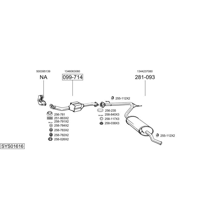 Išmetimo sistema BOSAL SYS01616