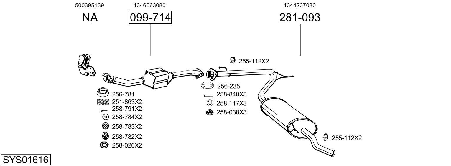 Išmetimo sistema BOSAL SYS01616