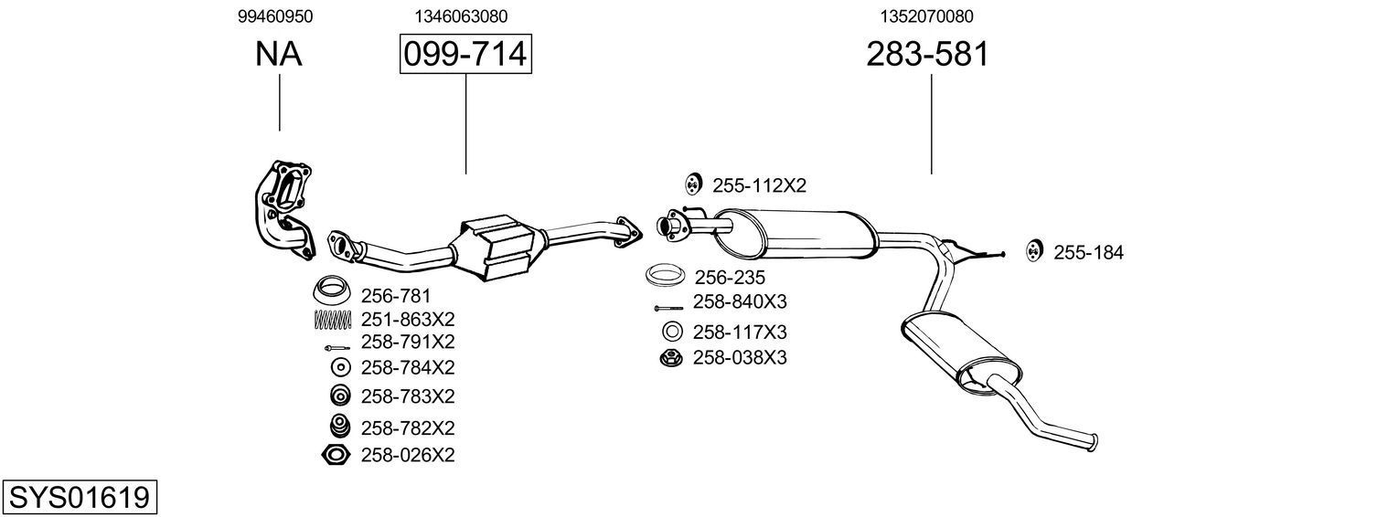 Išmetimo sistema BOSAL SYS01619