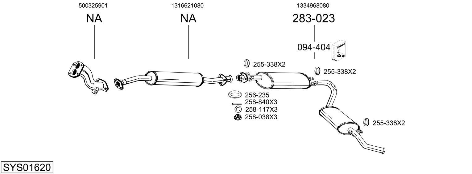 Išmetimo sistema BOSAL SYS01620
