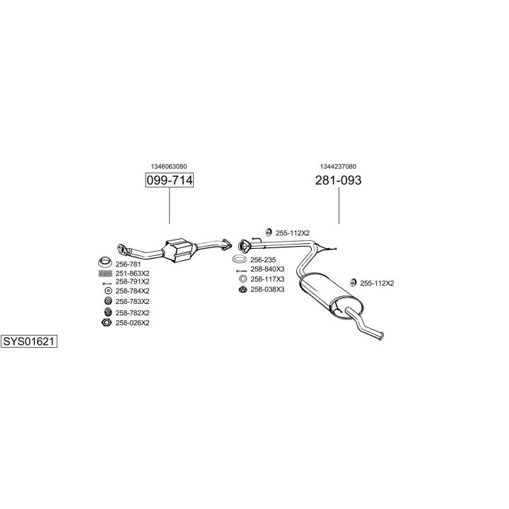 Išmetimo sistema BOSAL SYS01621