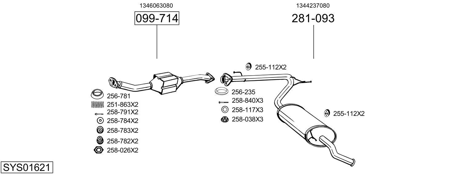 Išmetimo sistema BOSAL SYS01621