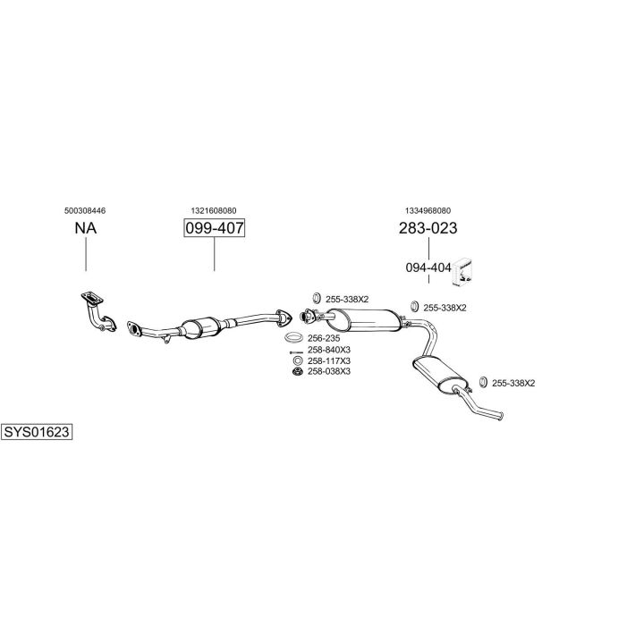 Išmetimo sistema BOSAL SYS01623