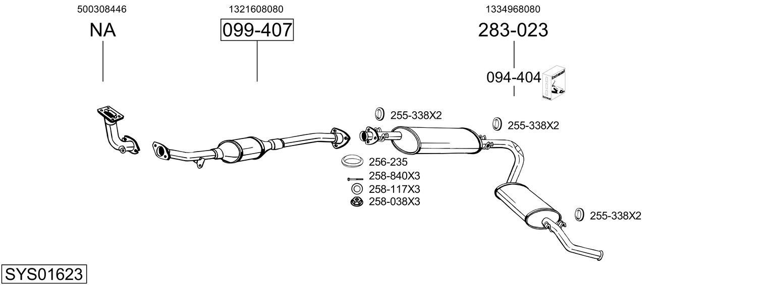 Išmetimo sistema BOSAL SYS01623
