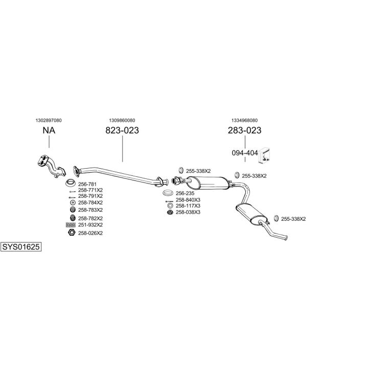Išmetimo sistema BOSAL SYS01625
