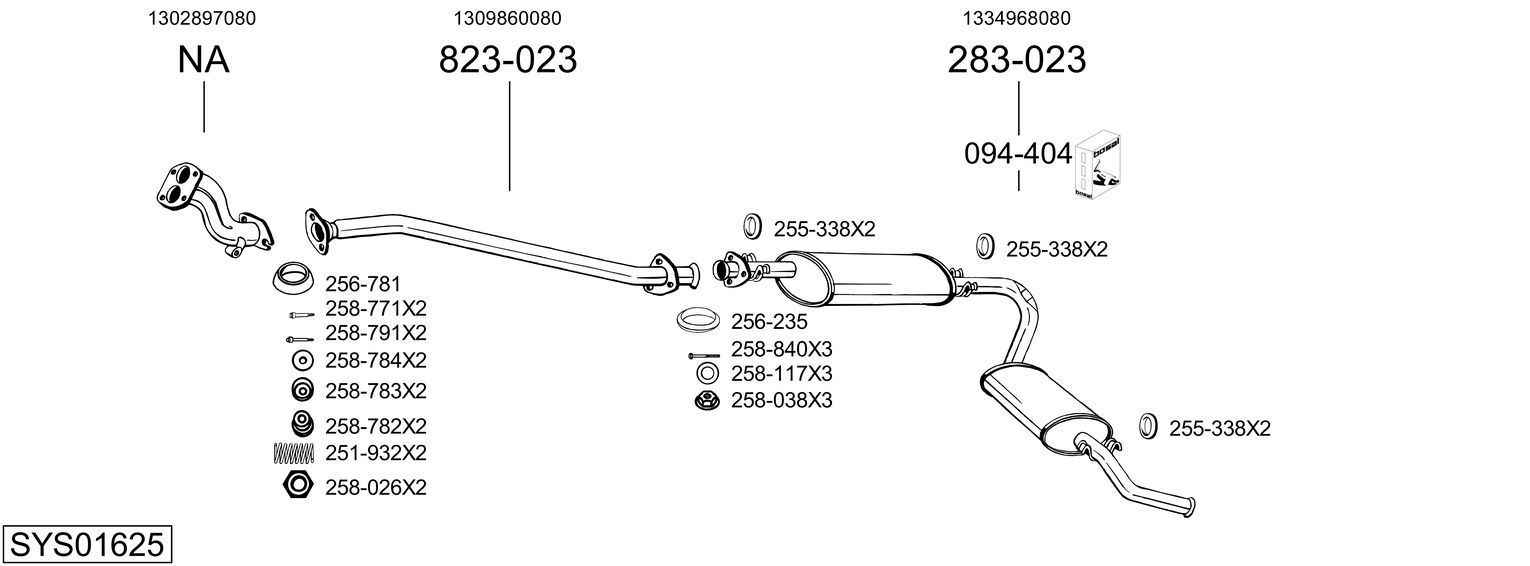 Išmetimo sistema BOSAL SYS01625