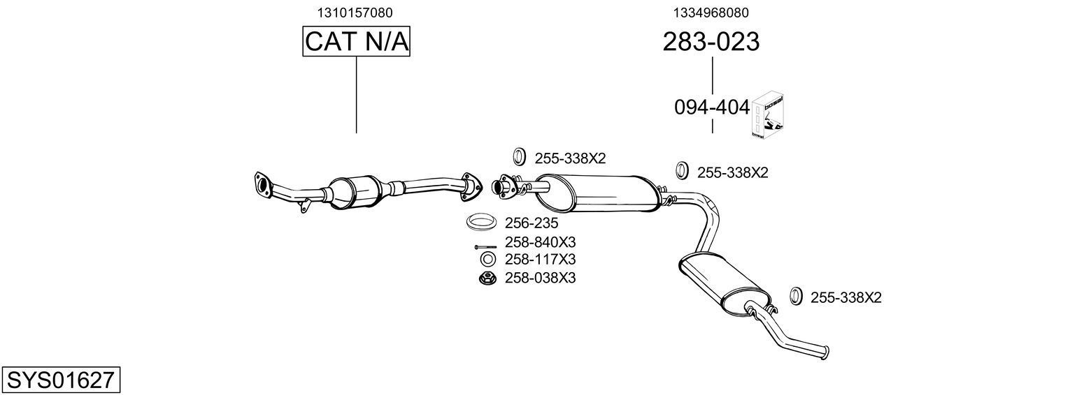 Išmetimo sistema BOSAL SYS01627