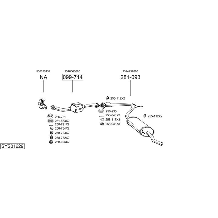 Išmetimo sistema BOSAL SYS01629