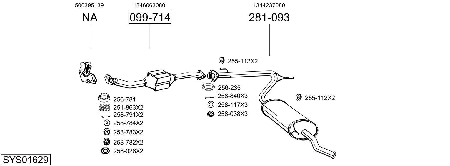 Išmetimo sistema BOSAL SYS01629