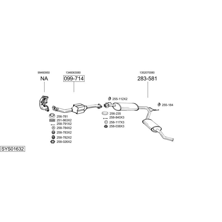 Išmetimo sistema BOSAL SYS01632
