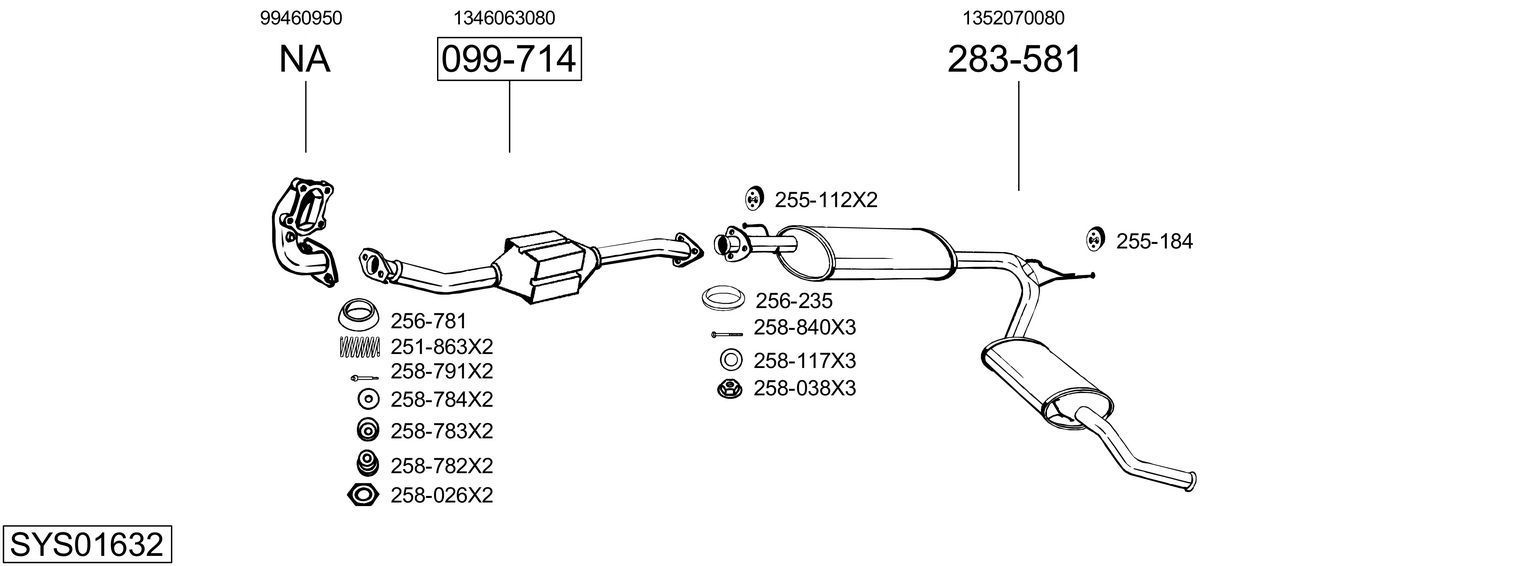 Išmetimo sistema BOSAL SYS01632