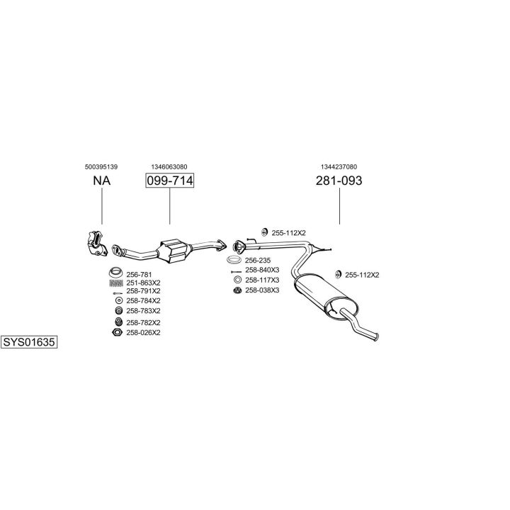 Išmetimo sistema BOSAL SYS01635