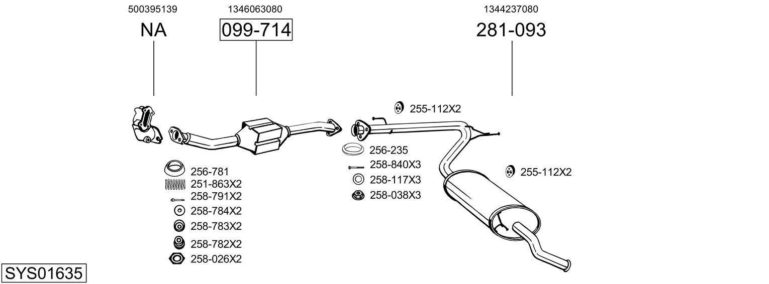 Išmetimo sistema BOSAL SYS01635