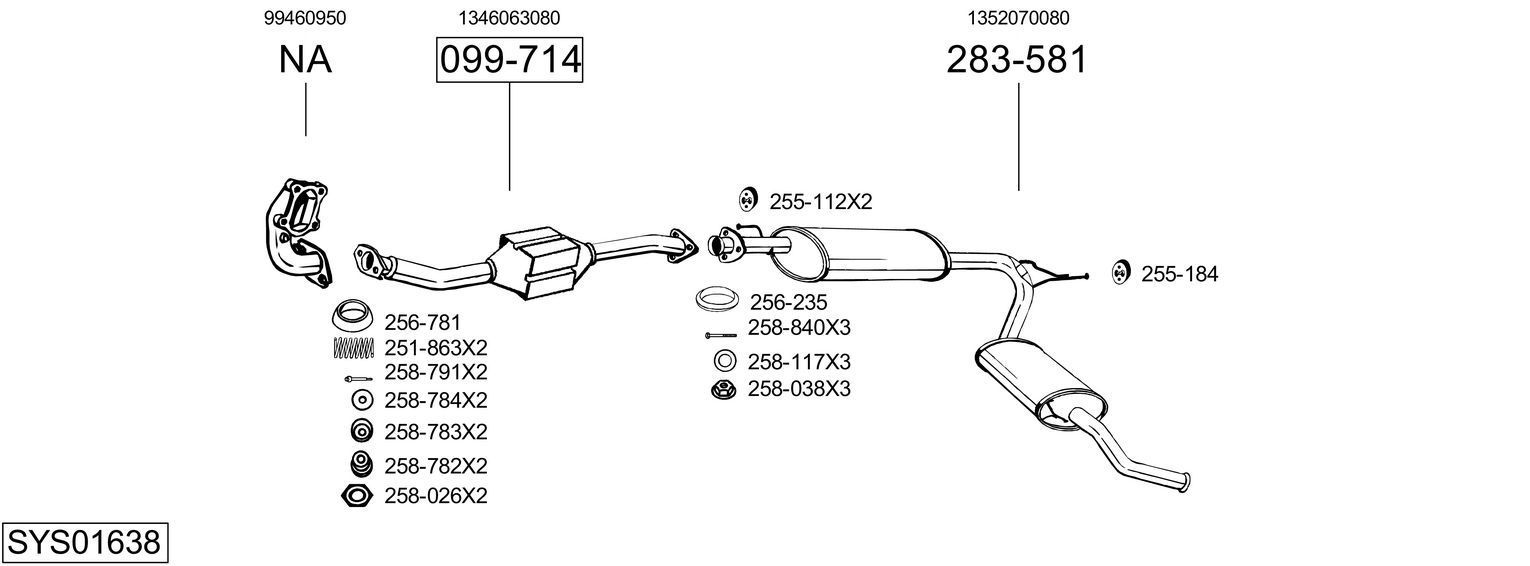 Išmetimo sistema BOSAL SYS01638