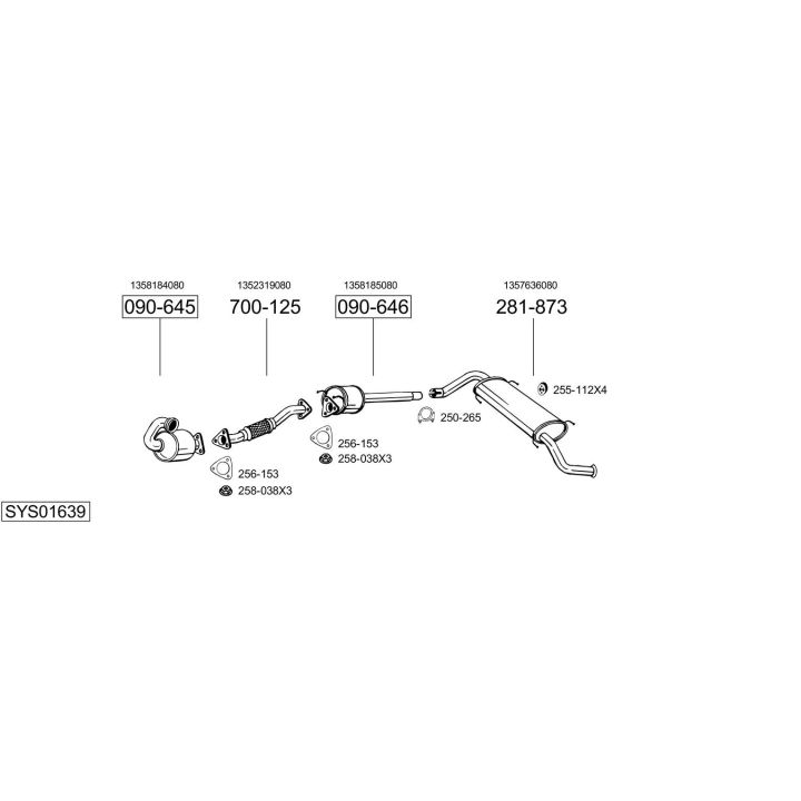 Išmetimo sistema BOSAL SYS01639