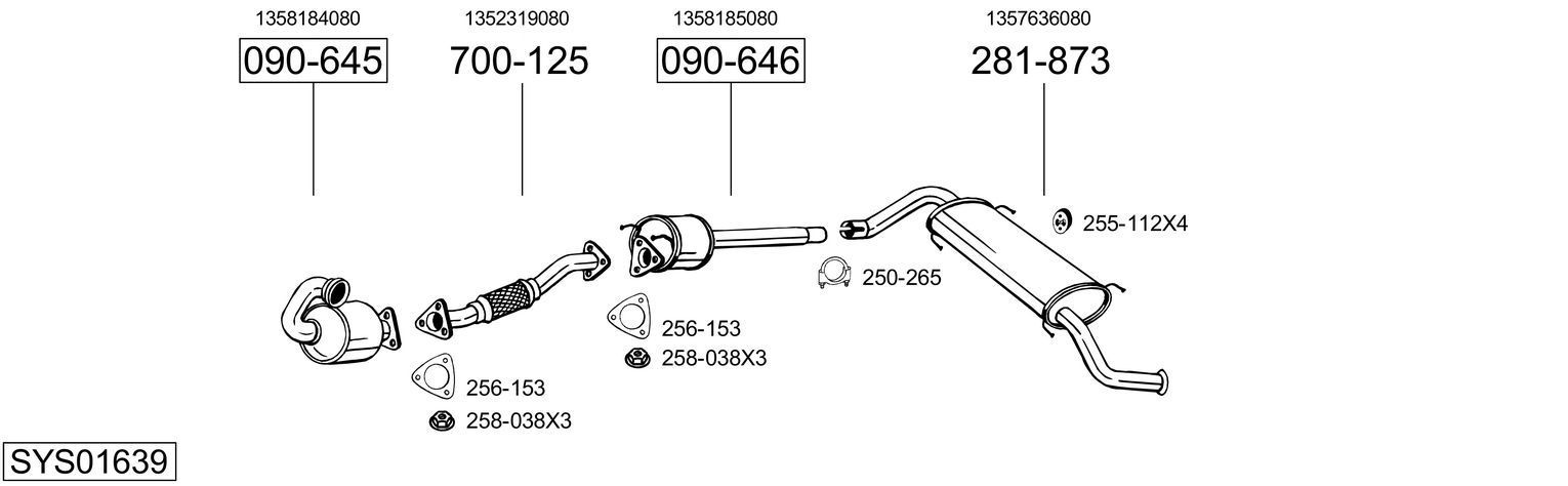 Išmetimo sistema BOSAL SYS01639