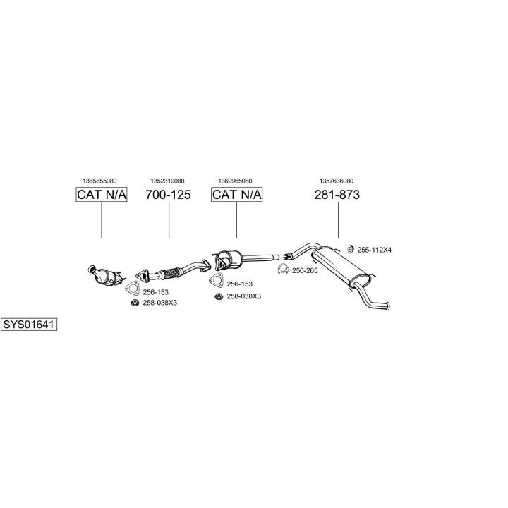 Išmetimo sistema BOSAL SYS01641