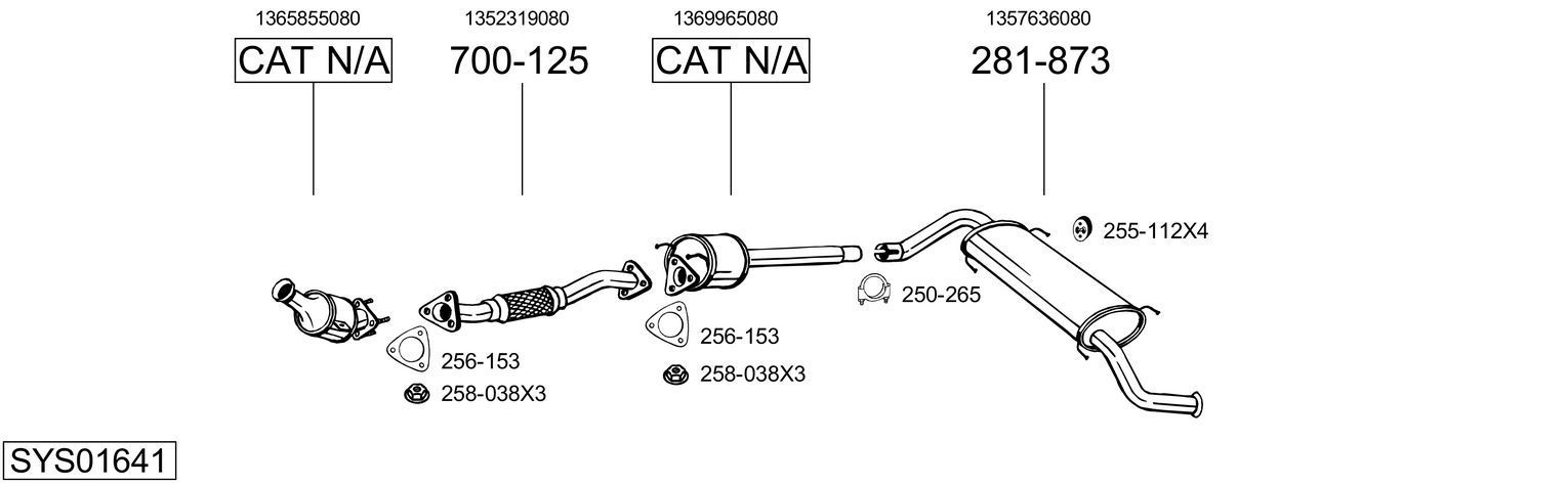 Išmetimo sistema BOSAL SYS01641