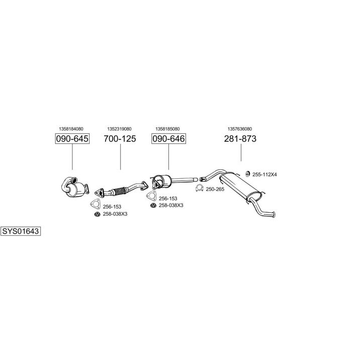 Išmetimo sistema BOSAL SYS01643