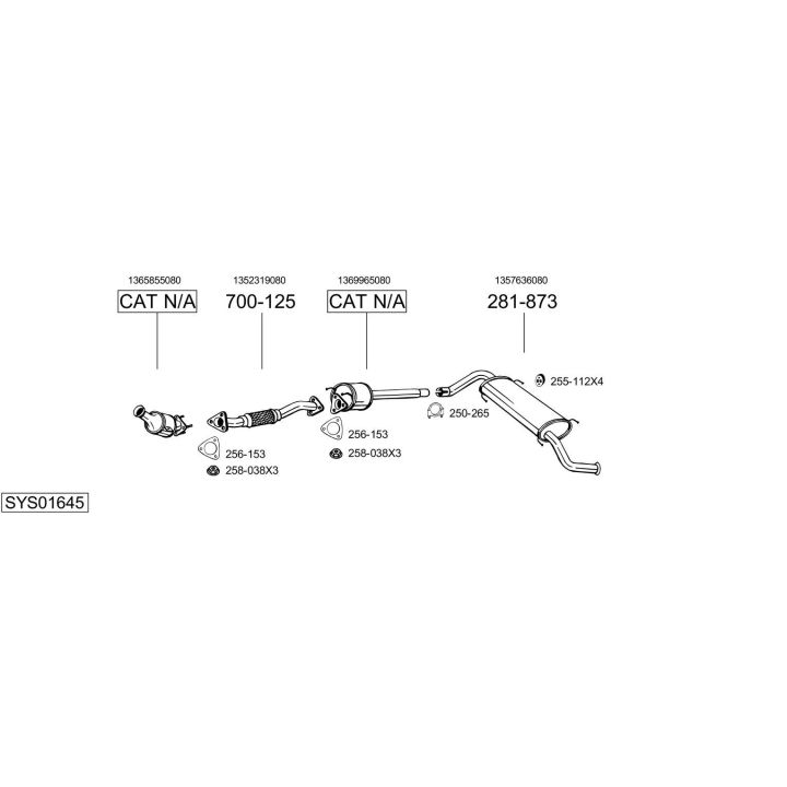 Išmetimo sistema BOSAL SYS01645