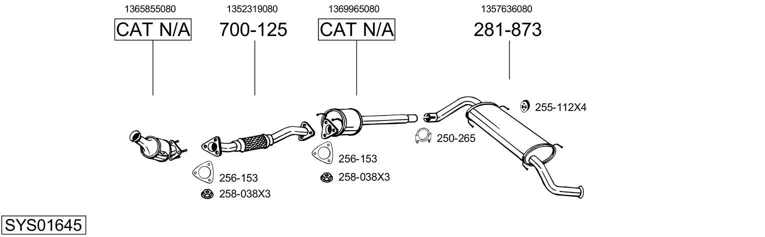 Išmetimo sistema BOSAL SYS01645