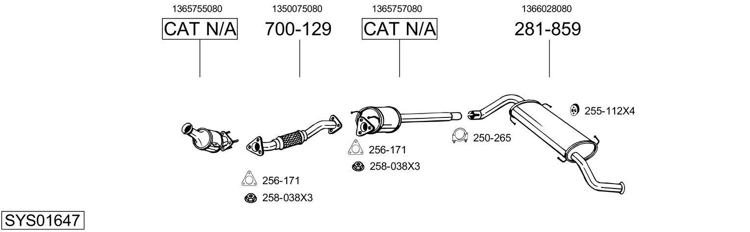 Išmetimo sistema BOSAL SYS01647