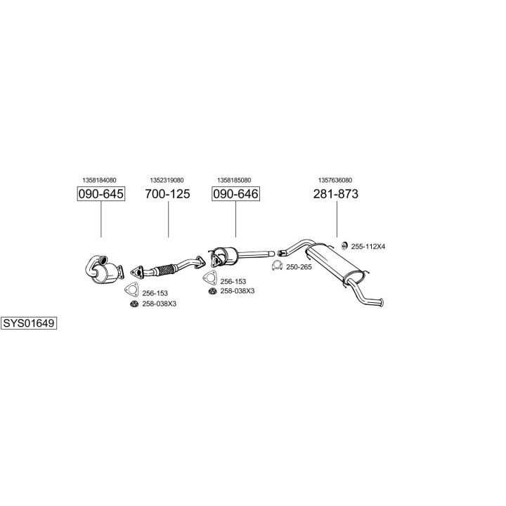Išmetimo sistema BOSAL SYS01649