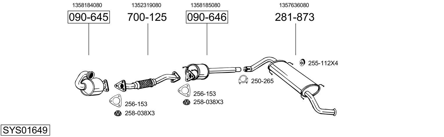 Išmetimo sistema BOSAL SYS01649