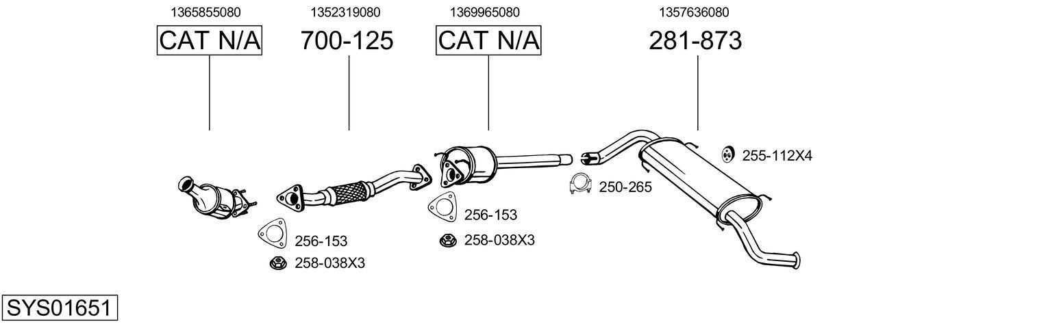 Išmetimo sistema BOSAL SYS01651
