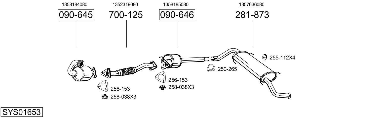 Išmetimo sistema BOSAL SYS01653