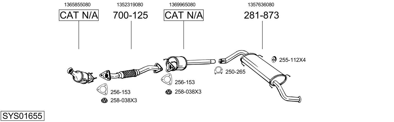 Išmetimo sistema BOSAL SYS01655