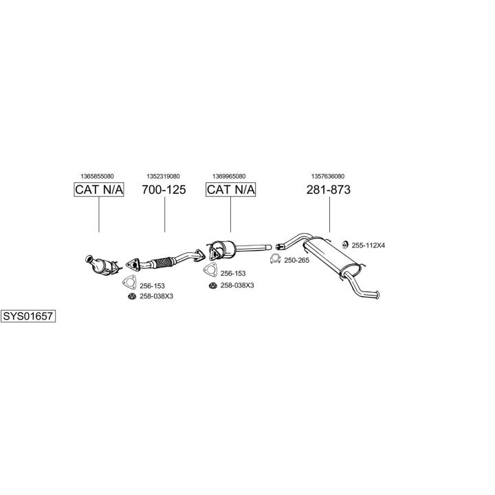Išmetimo sistema BOSAL SYS01657