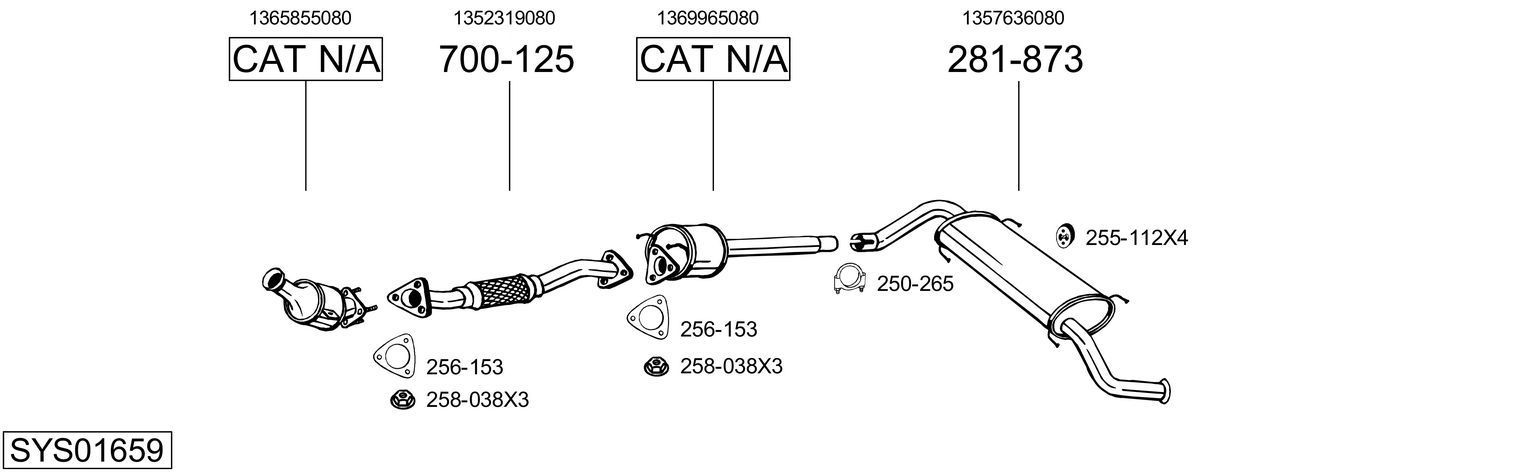 Išmetimo sistema BOSAL SYS01659