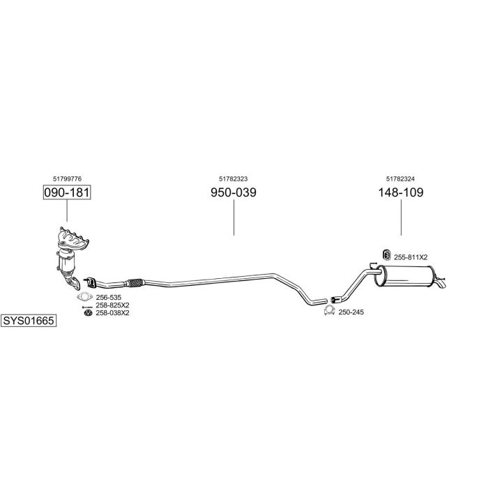 Išmetimo sistema BOSAL SYS01665
