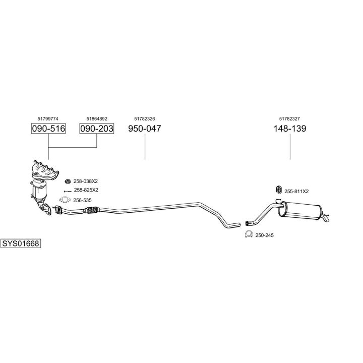 Išmetimo sistema BOSAL SYS01668