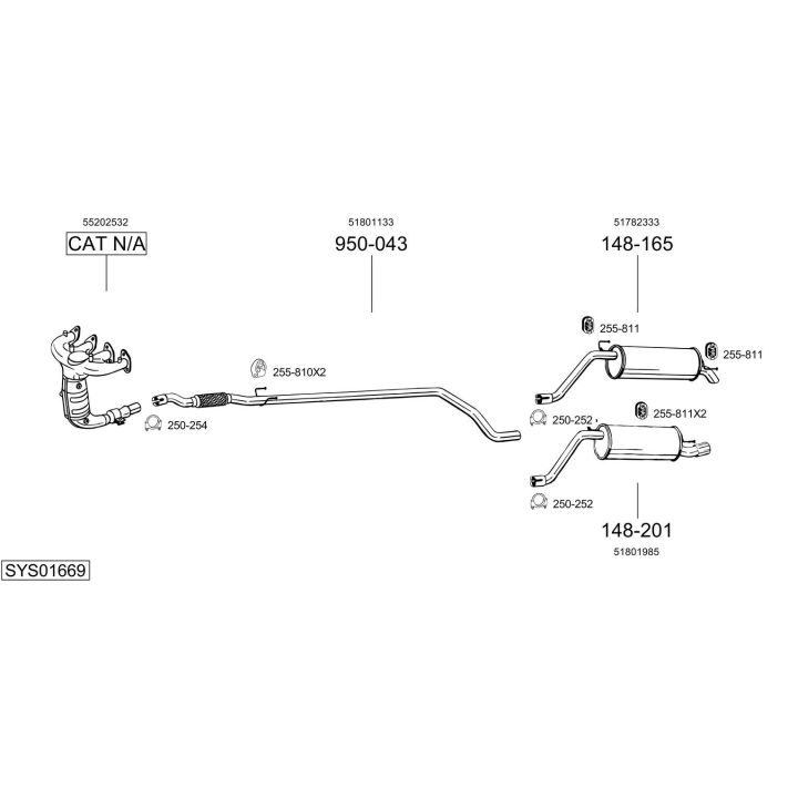 Išmetimo sistema BOSAL SYS01669