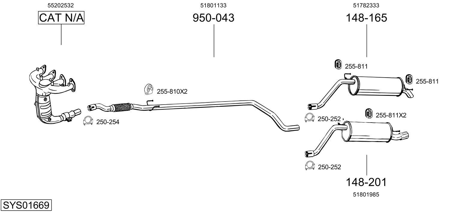 Išmetimo sistema BOSAL SYS01669