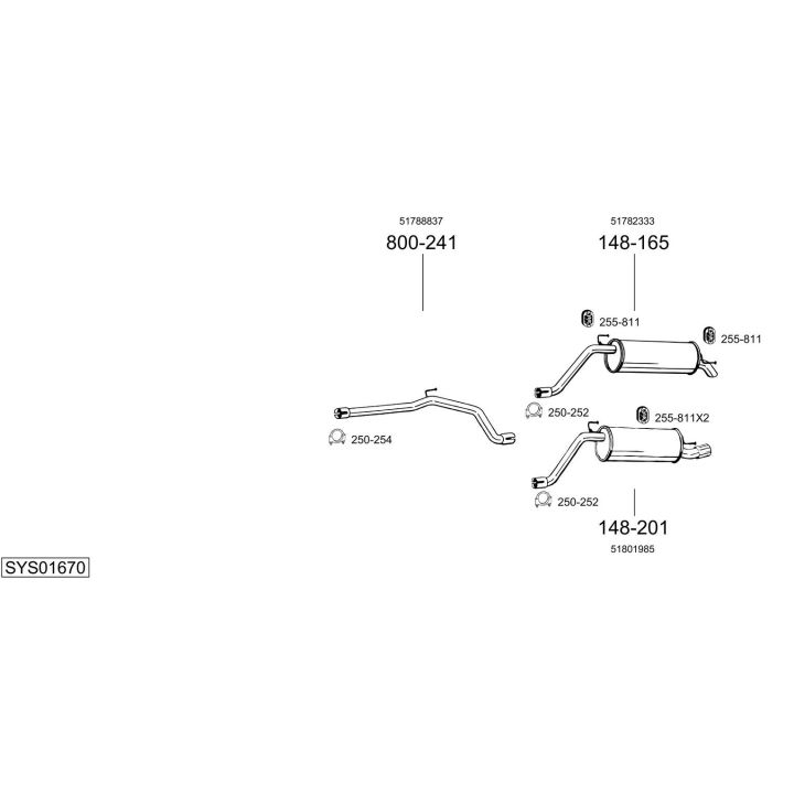 Išmetimo sistema BOSAL SYS01670
