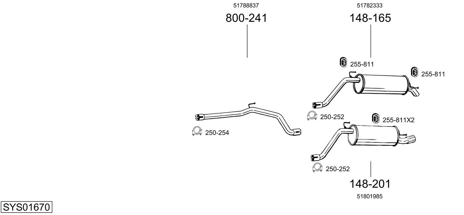 Išmetimo sistema BOSAL SYS01670