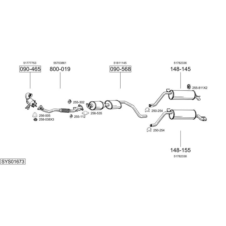 Išmetimo sistema BOSAL SYS01673