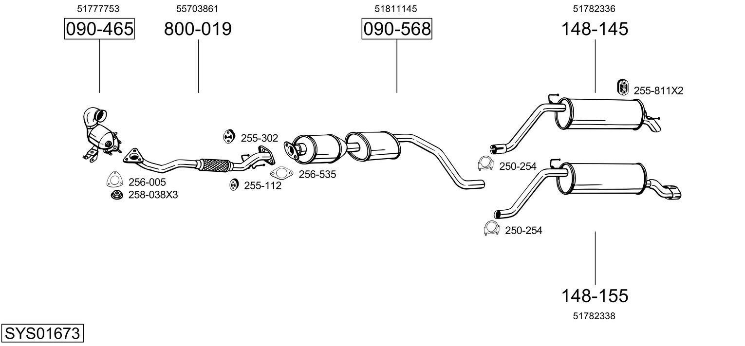 Išmetimo sistema BOSAL SYS01673