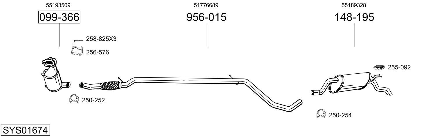 Išmetimo sistema BOSAL SYS01674