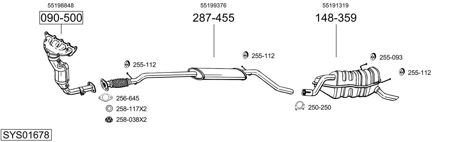 Išmetimo sistema BOSAL SYS01678
