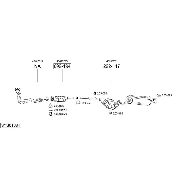 Išmetimo sistema BOSAL SYS01684