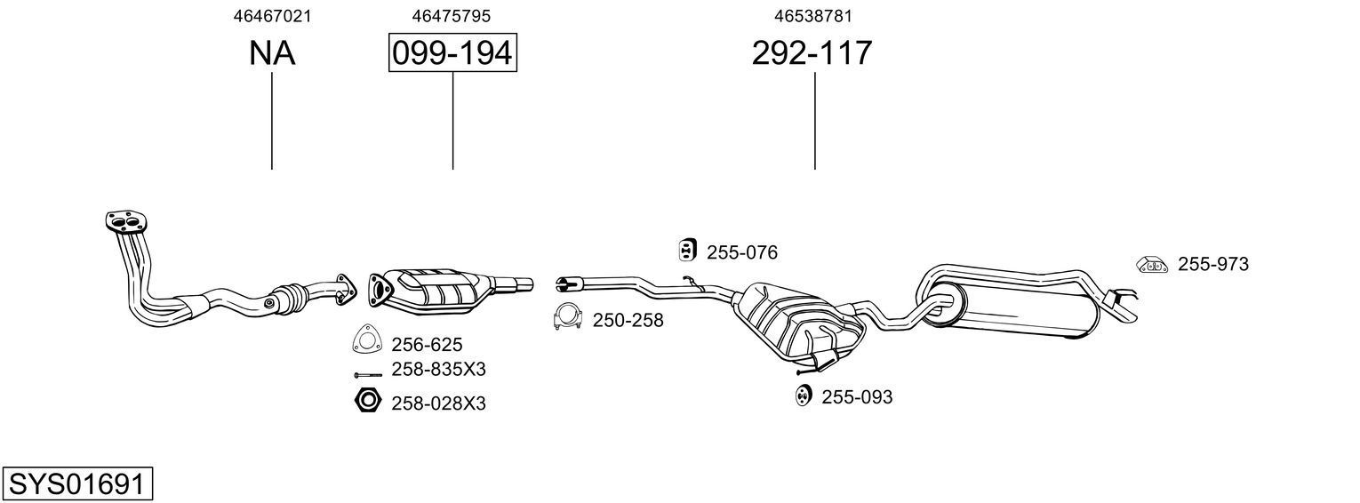 Išmetimo sistema BOSAL SYS01691